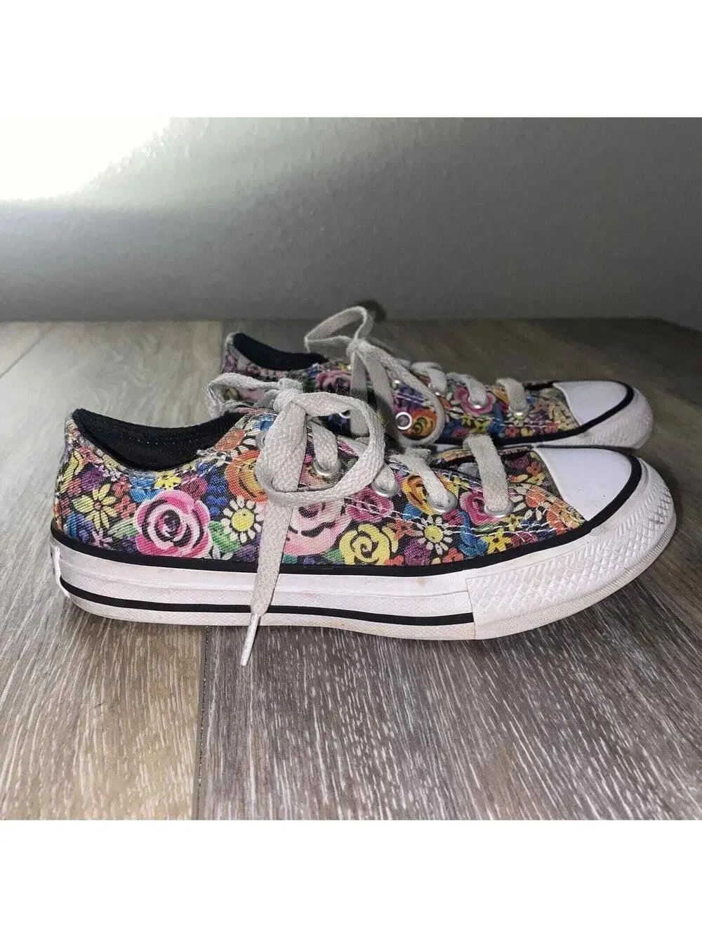 Converse CT All Star 371302F Floral Casual Sneaker Shoes Kids Youth US Size 12
